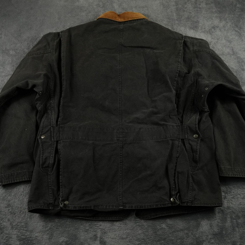 VTG Polo Ralph Lauren Chore Jacket Mens XL Black Canvas Corduroy Trim Utility - Picture 5 of 13